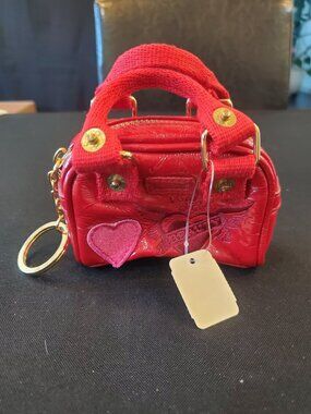 NEW Bath & Body Works Keychain Mini Red Handbag Coin Purse Charm